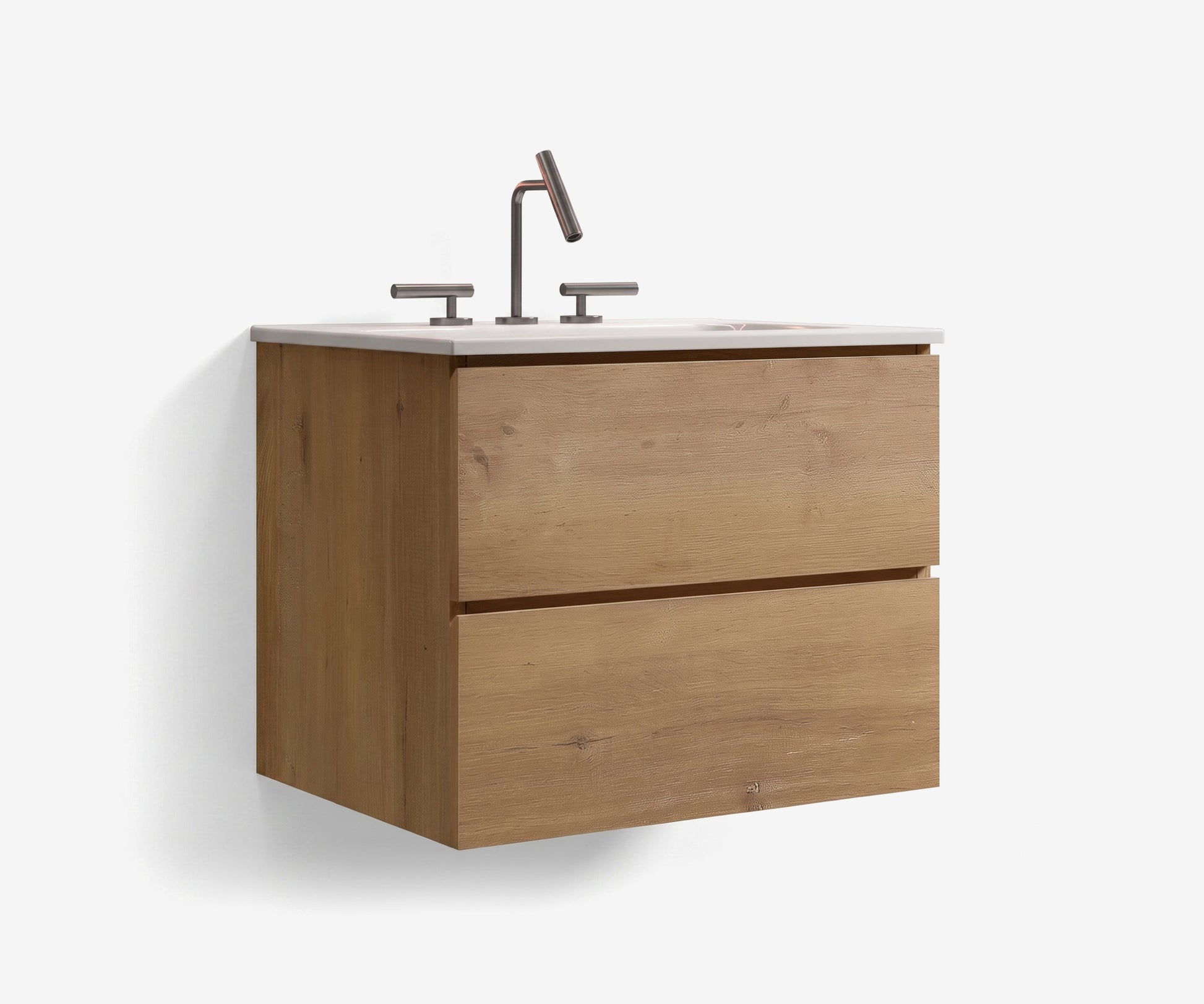 Soffit Wall-Mount Vanity 24" Oak · 4