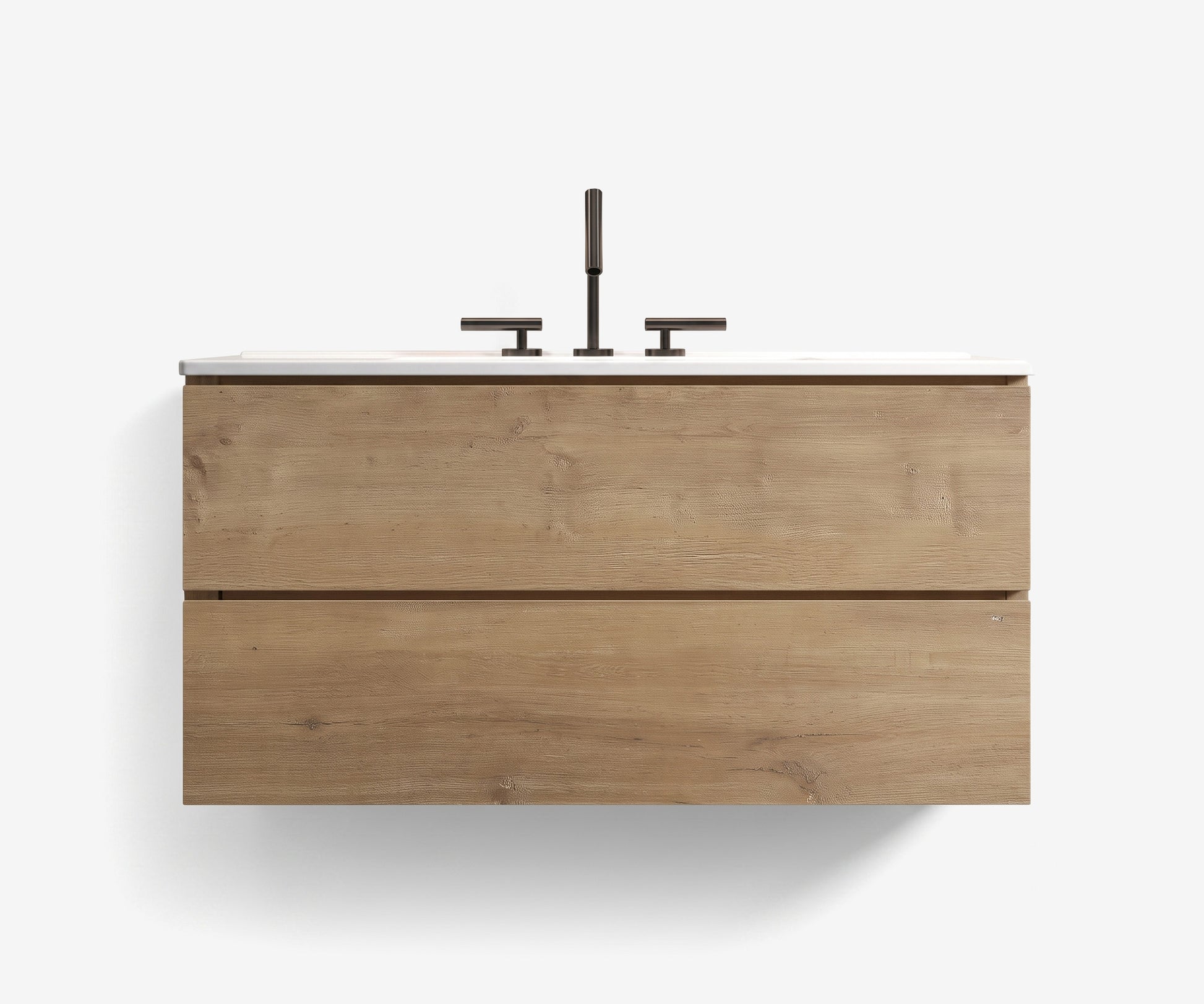 Soffit Wall-Mount Vanity 36" Oak · 4