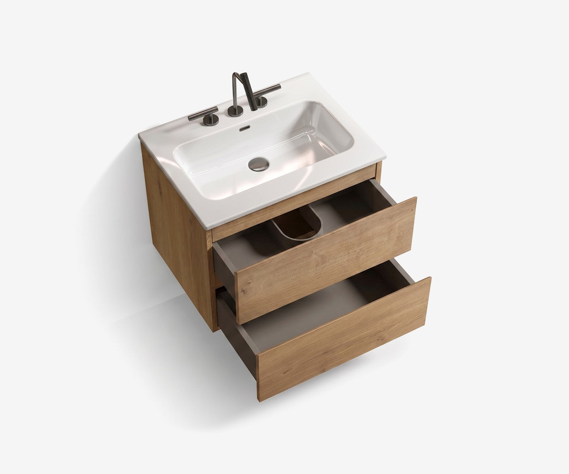 Soffit Wall-Mount Vanity 24" Oak · 3