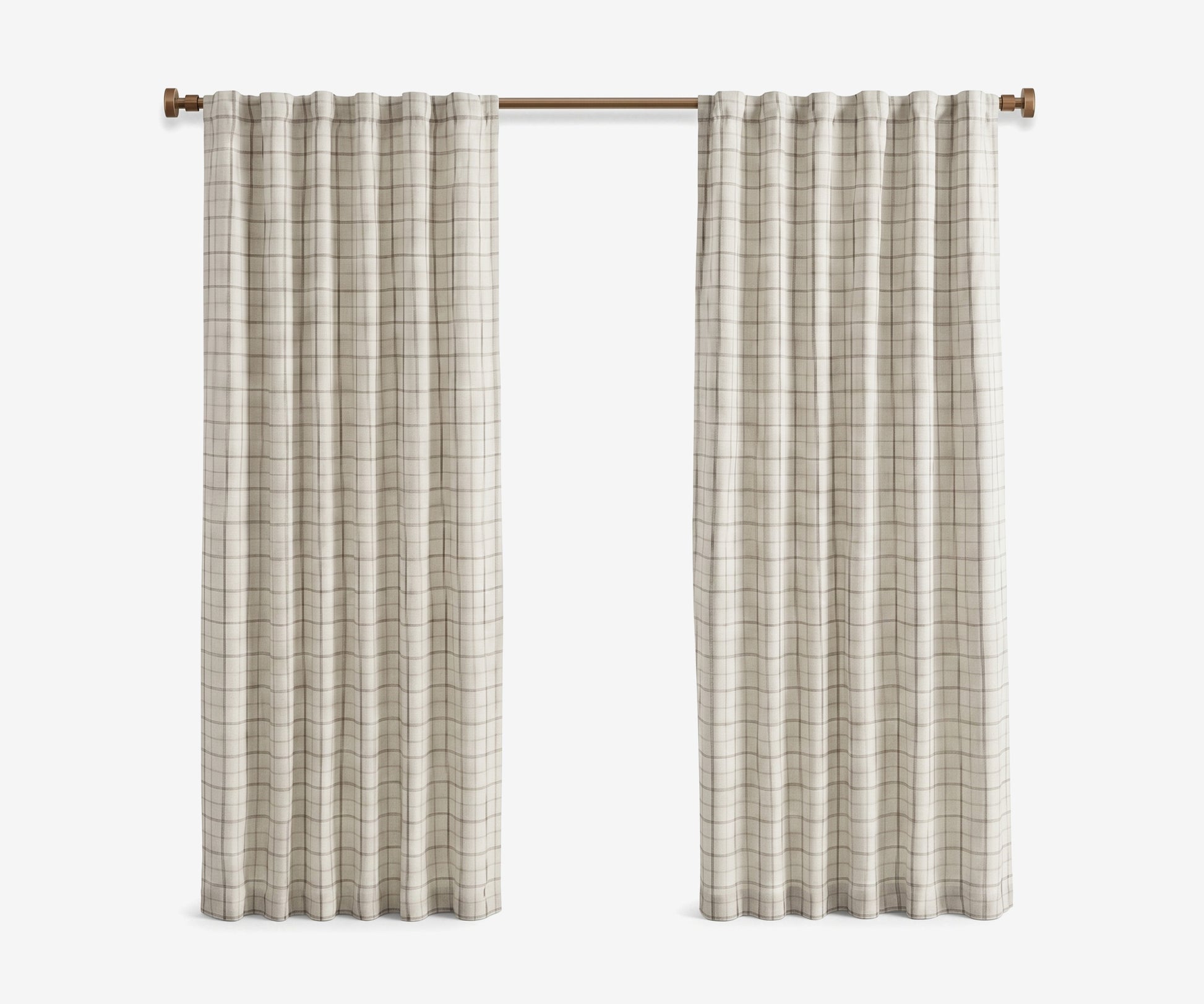 Croft Curtain Panel Light Plaid · 2