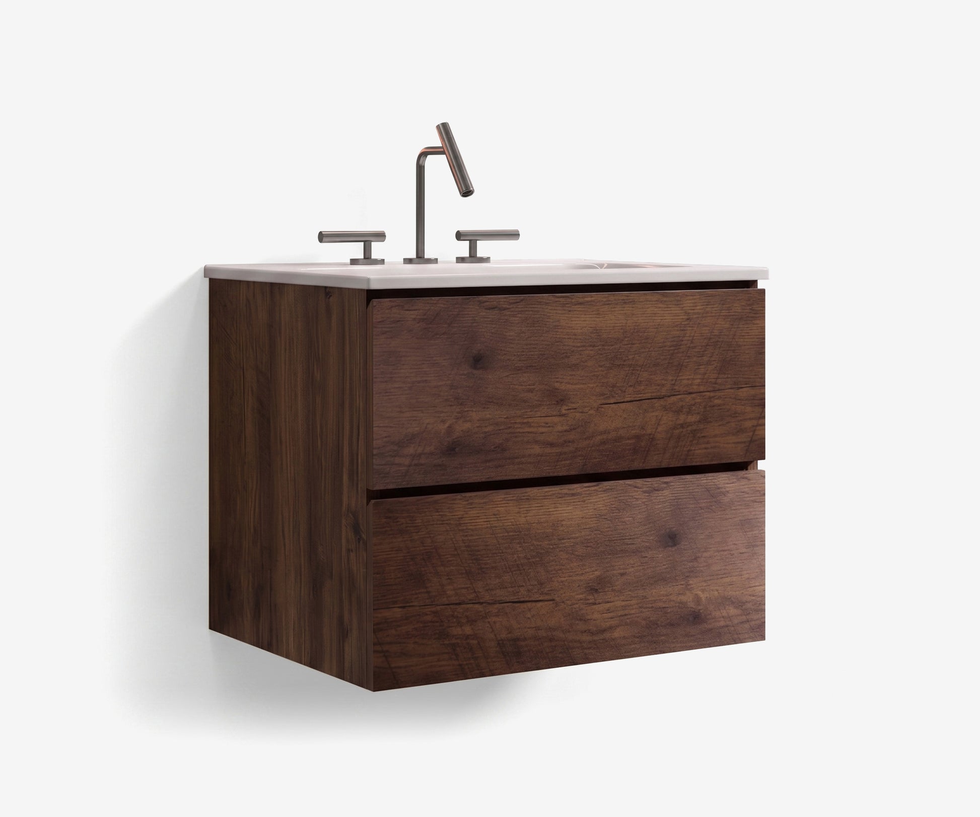 Soffit Wall-Mount Vanity 24" Walnut · 4