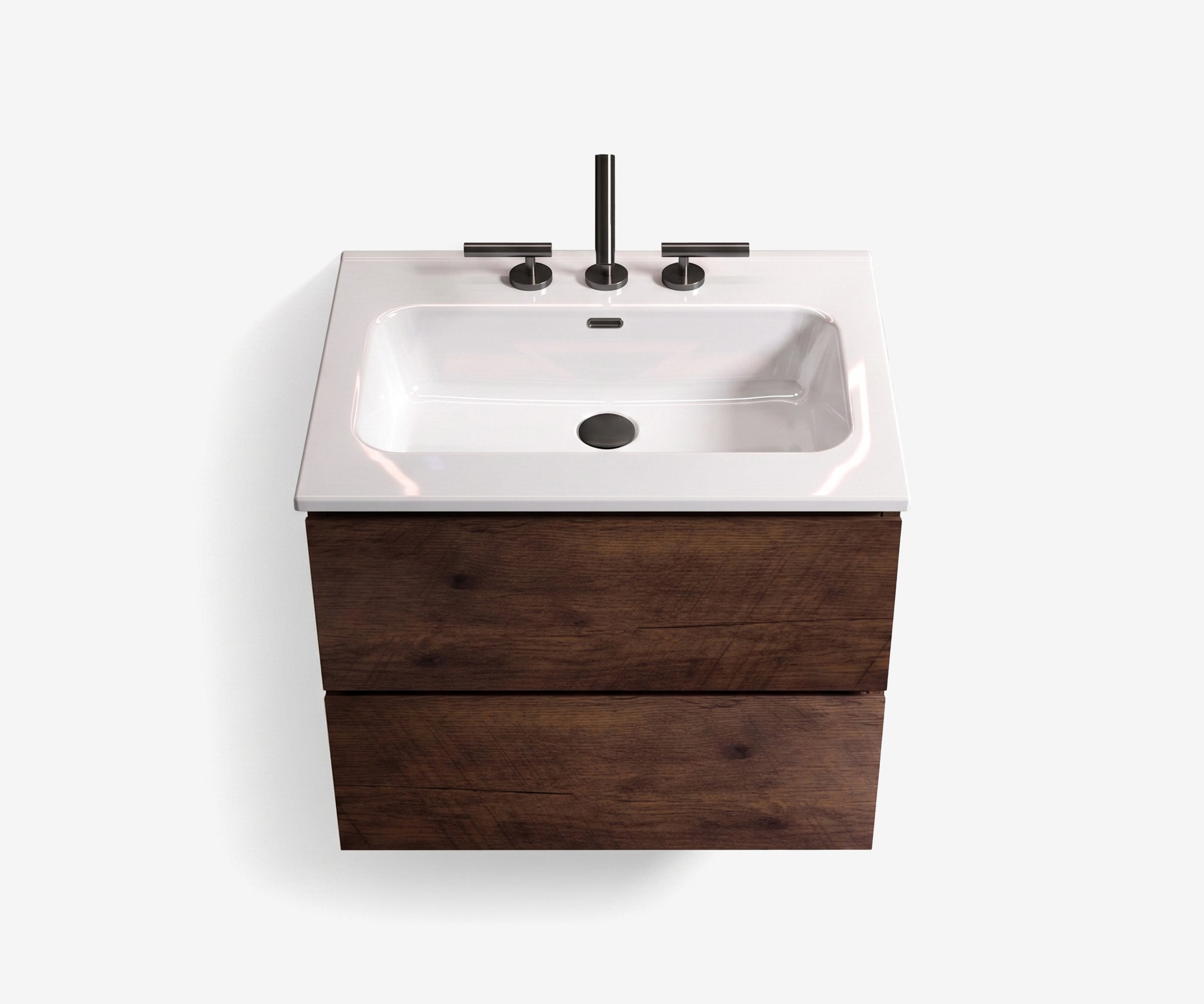 Soffit Wall-Mount Vanity 24" Walnut · 1