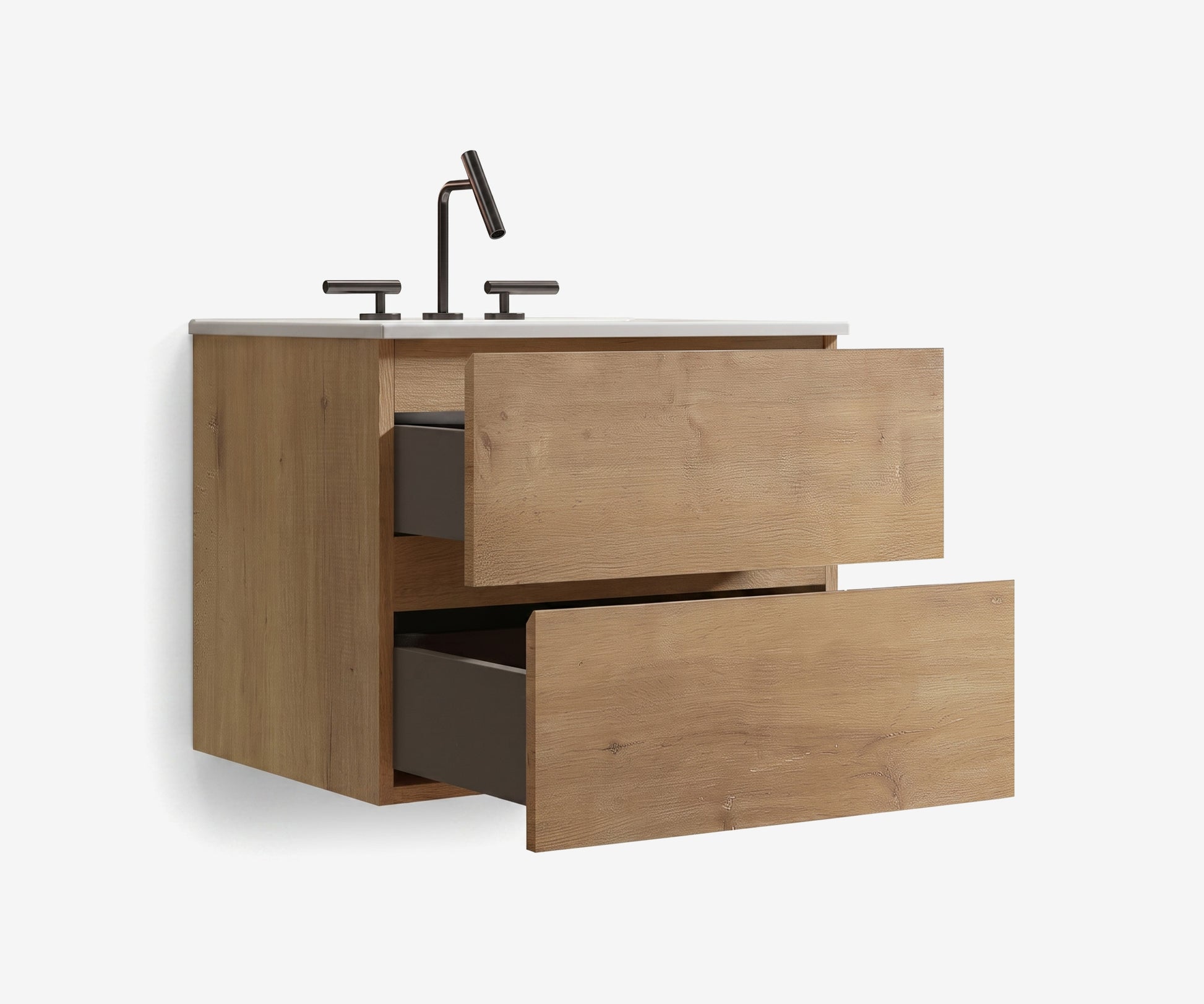 Soffit Wall-Mount Vanity 24" Oak · 5