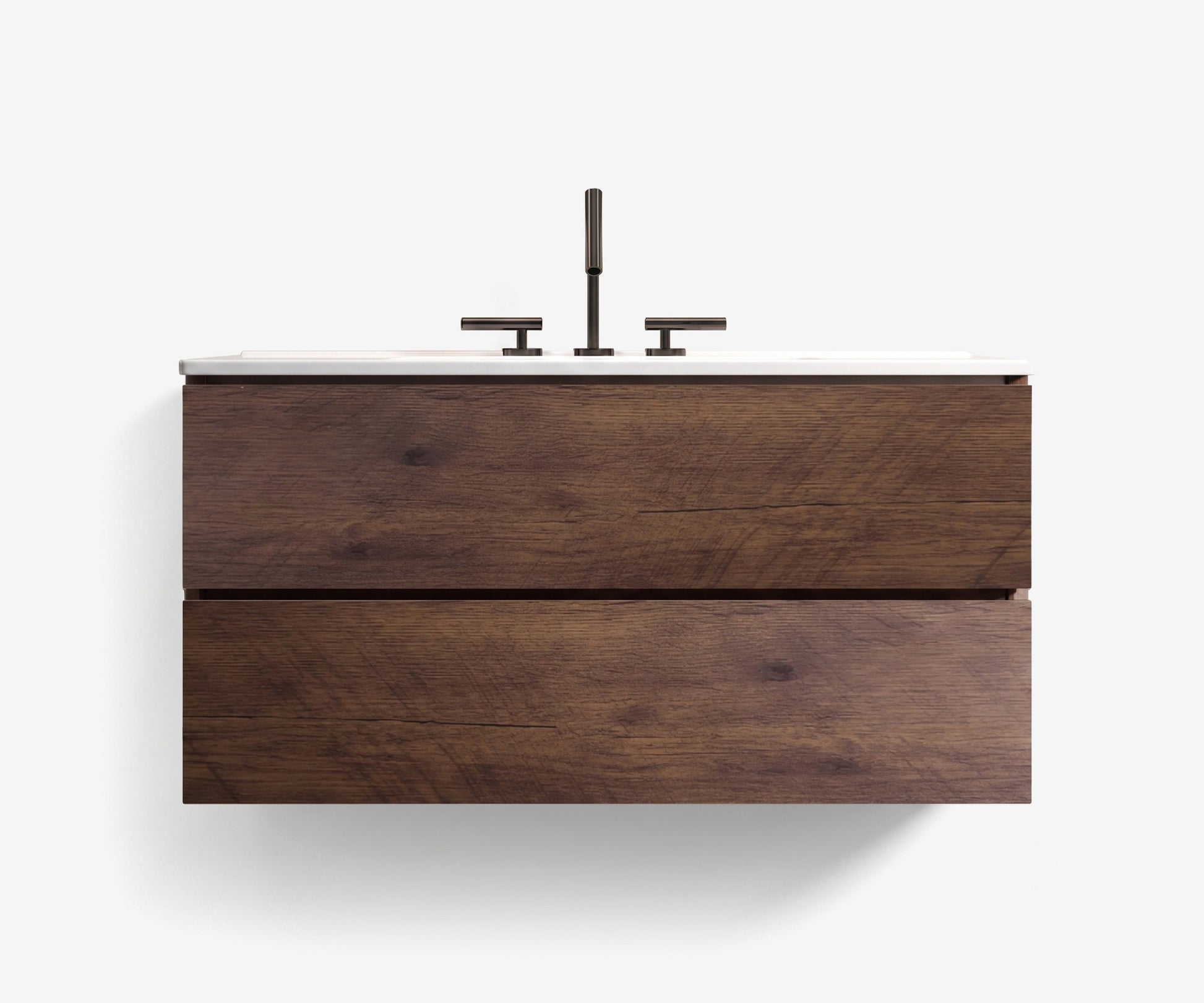 Soffit Wall-Mount Vanity 36" Walnut · 4