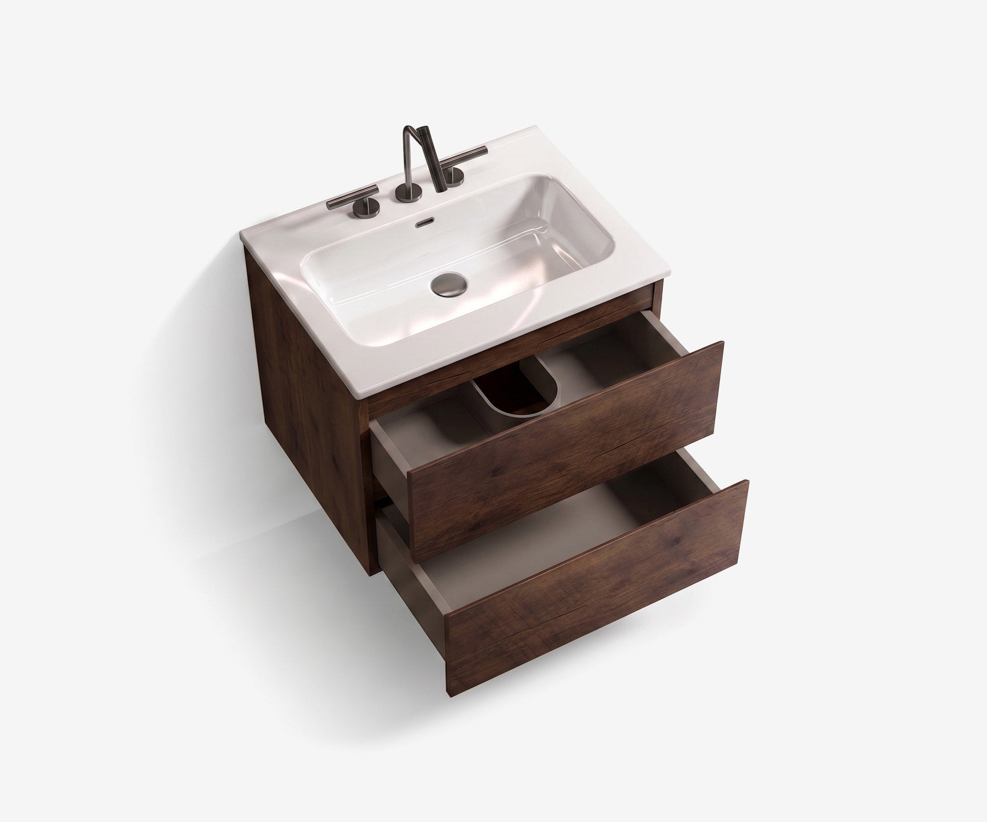 Soffit Wall-Mount Vanity 24" Walnut · 3