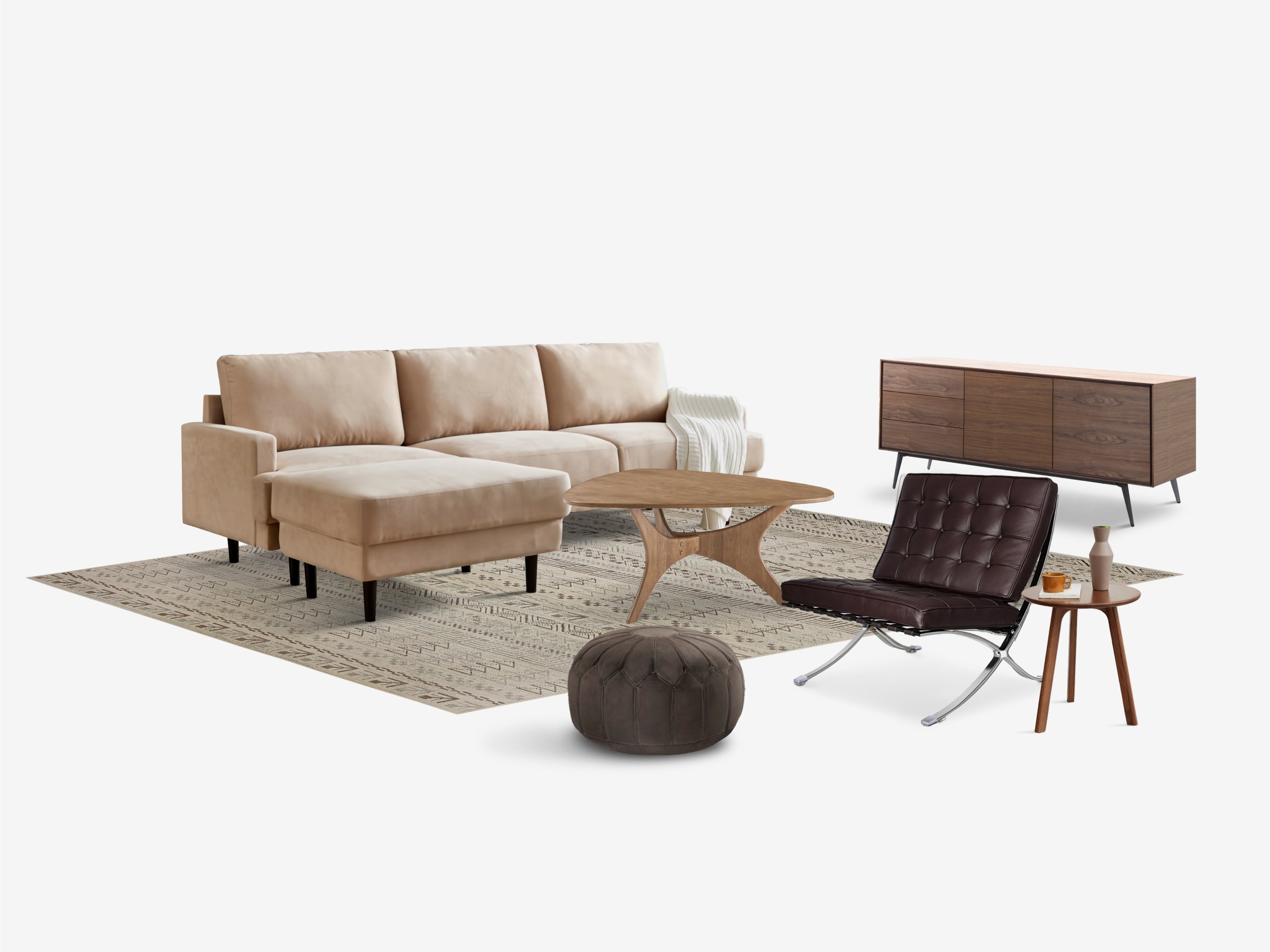 Mid Century Light Living Room - The Essential 