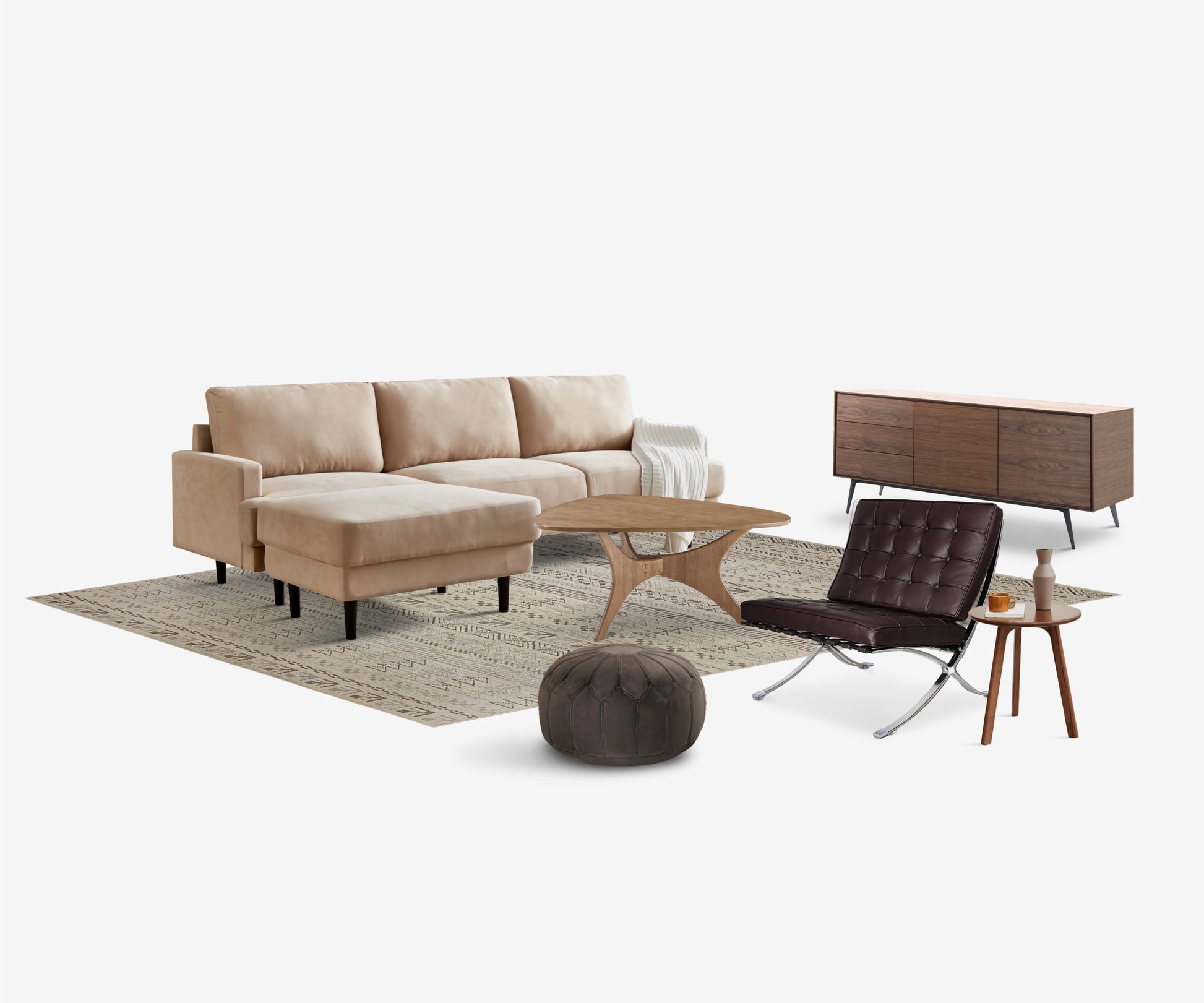 Mid Century Light Living Room - The Essential 