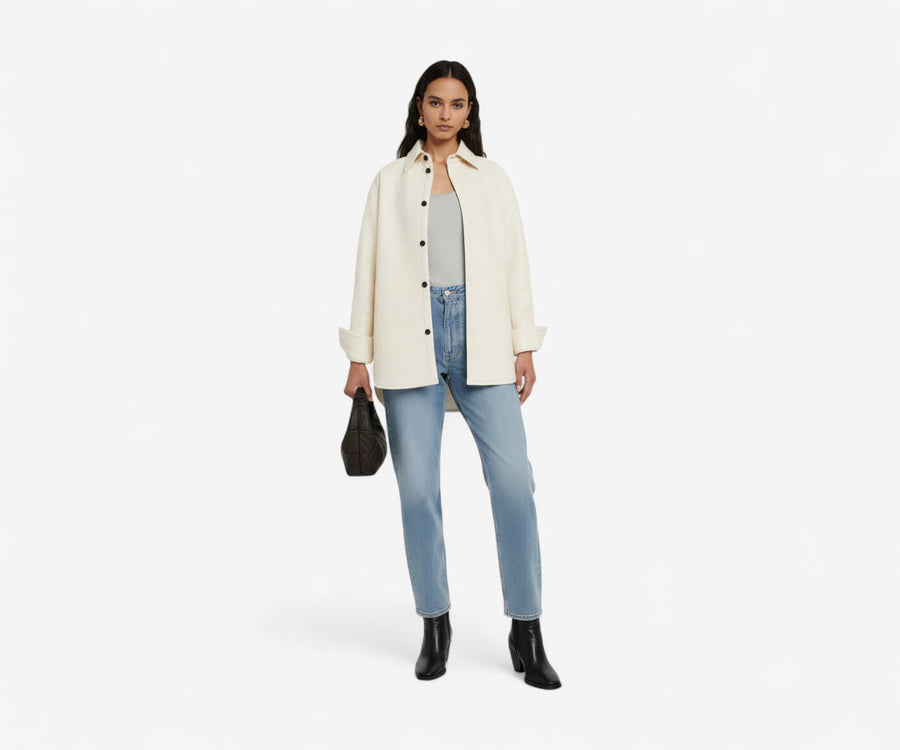 Woven Italian Leather Overshirt - The Essential 