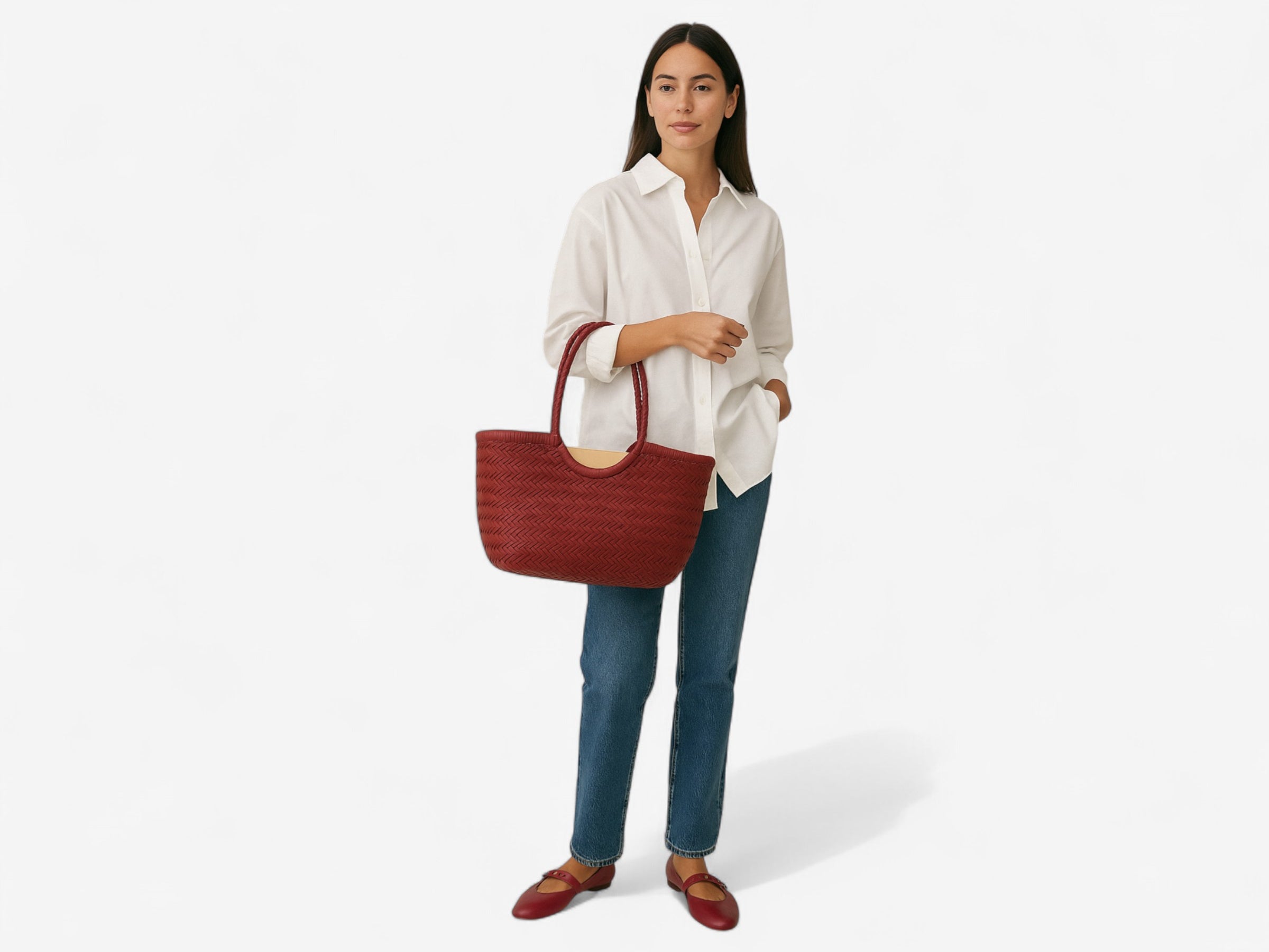 Handwoven Leather Tote - The Essential 