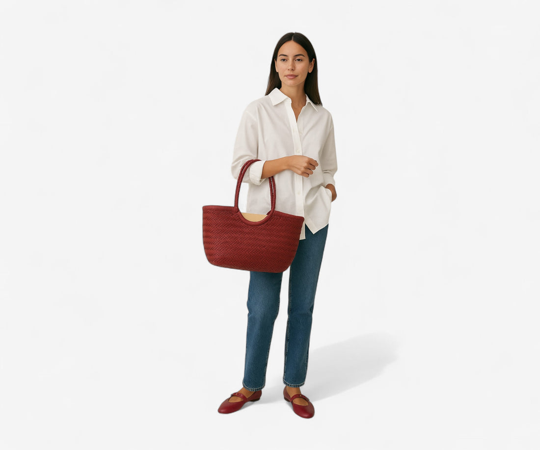 Handwoven Leather Tote